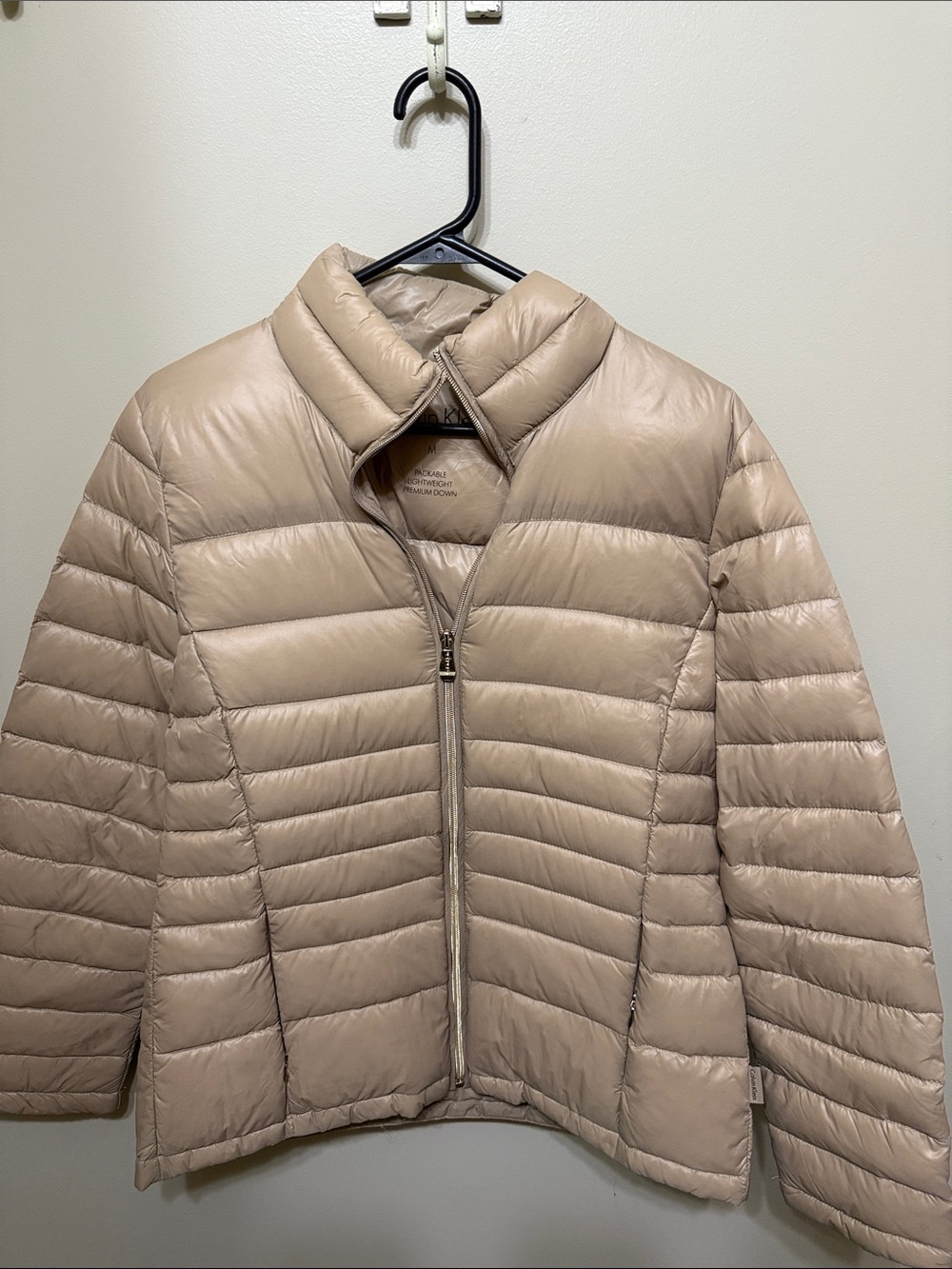 Calvin Klein Taupe Quilted Lightweight Puffer Jacket
